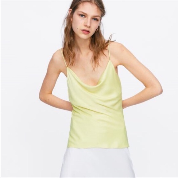 Zara Tops - ZARA yellow cowl neck